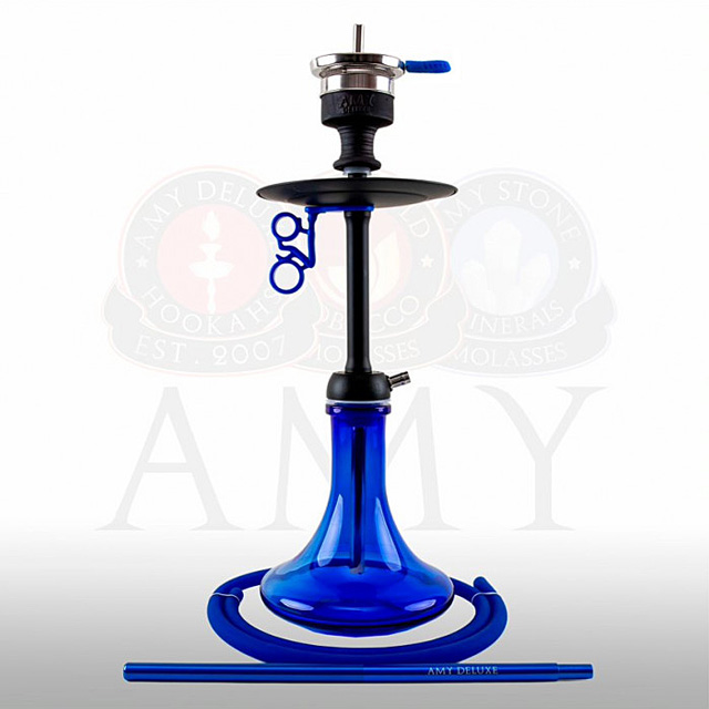 Vodní dýmka AMY Alu Sleek S black blue  pro vodní dýmky