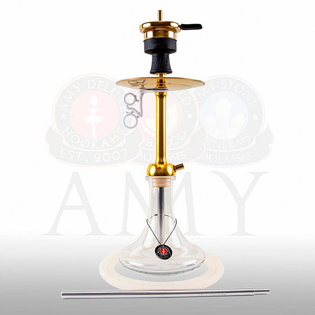 Vodní dýmka AMY Alu Sleek S gold clear  pro vodní dýmky