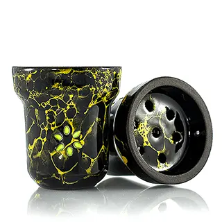 Korunka Solaris Glaze Adam Black Yellow  pro vodní dýmky