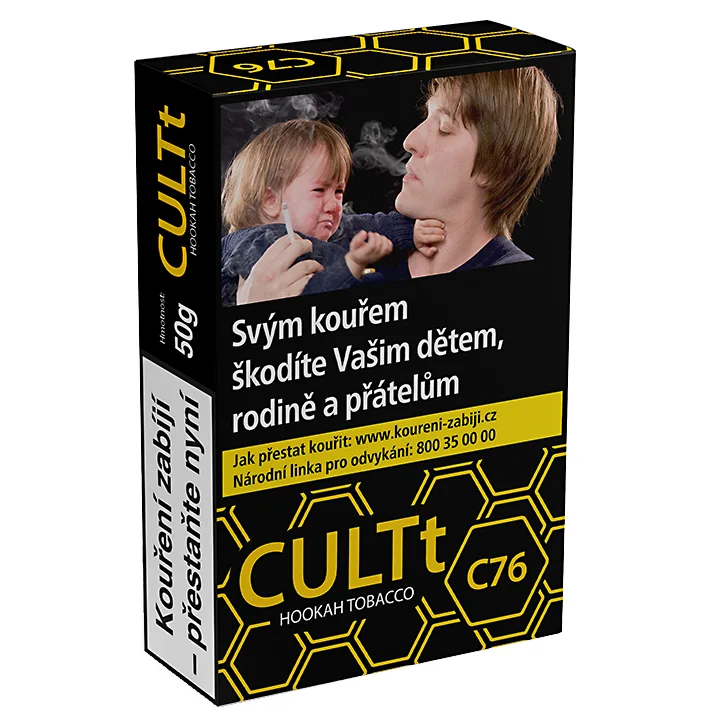 Tabák CULTt -C76- 50 g Broskev s mátou pro vodní dýmky
