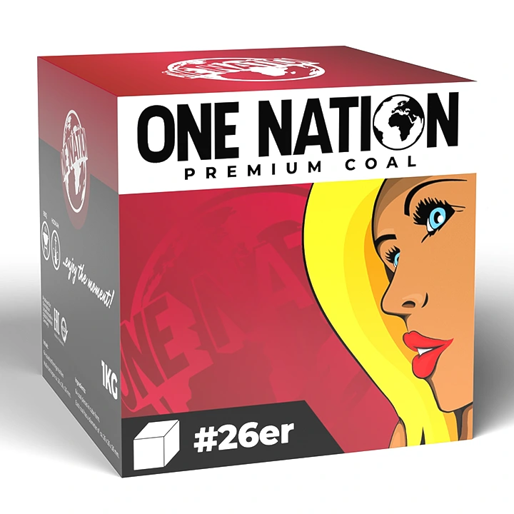 Uhlíky do vodní dýmky One Nation 26 mm 1 kg Velikost 26 mm, 1 kg pro vodní dýmky